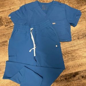 New Figs Royal Blue Scrub Set